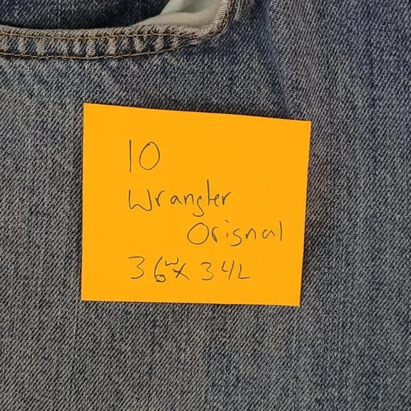 Vintage Blue Wrangler Straight Leg Jeans Mens 36w 34l - Picture 6 of 6